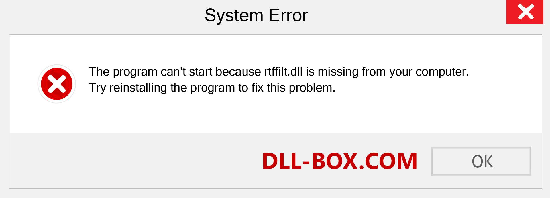  rtffilt.dll file is missing?. Download for Windows 7, 8, 10 - Fix  rtffilt dll Missing Error on Windows, photos, images